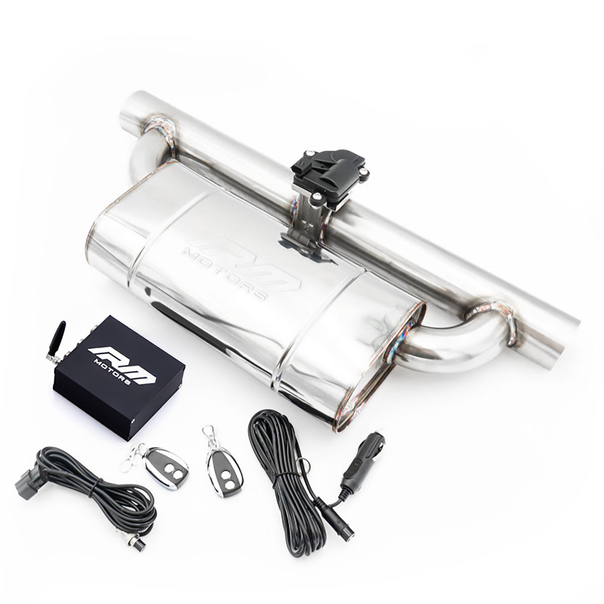 Ljuddämpare elliptisk med elektriskt avgasspjäll EMVP01