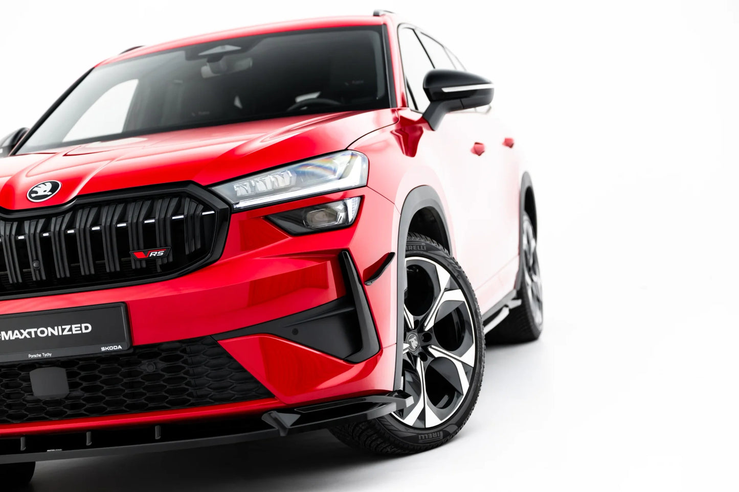Maxton Design front splitter for Skoda Kodiaq Mk2 RS, gloss black